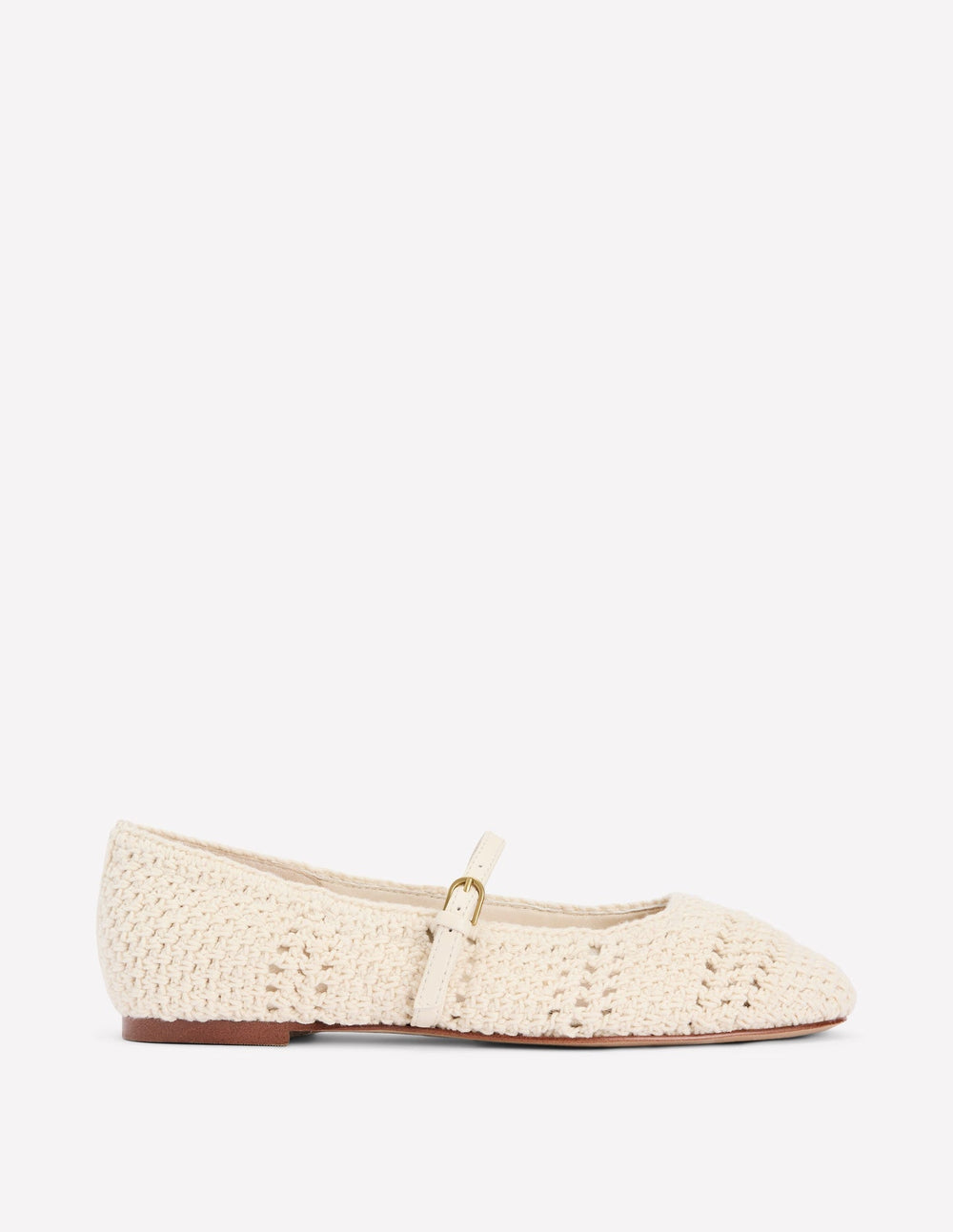 Boden Crochet Mary Jane Flats - Ecru