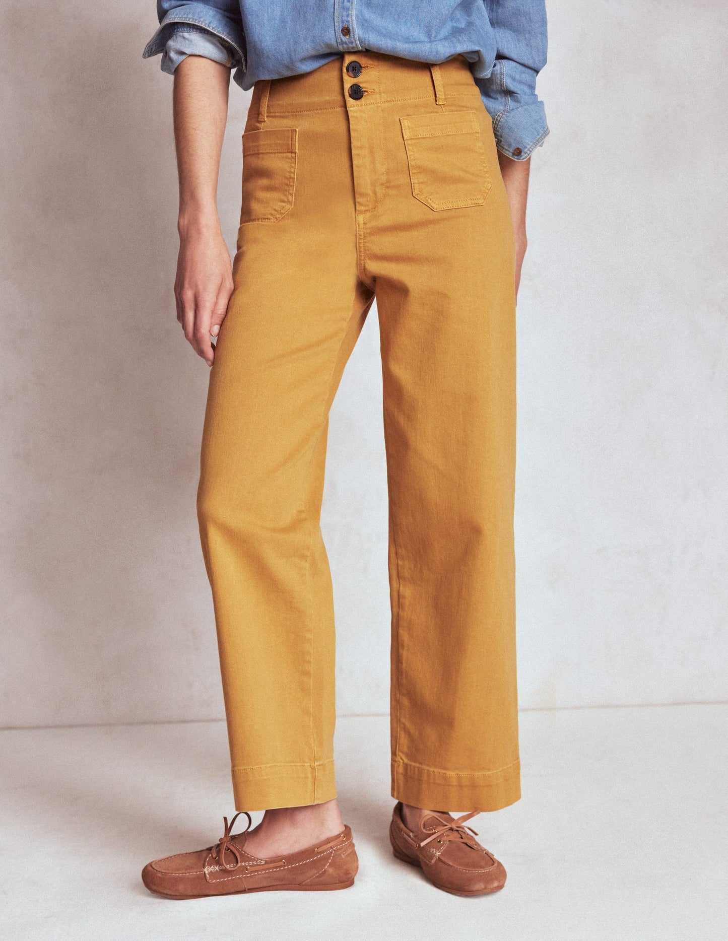 Boden Primrose Patch Pocket Pants - Golden Rye