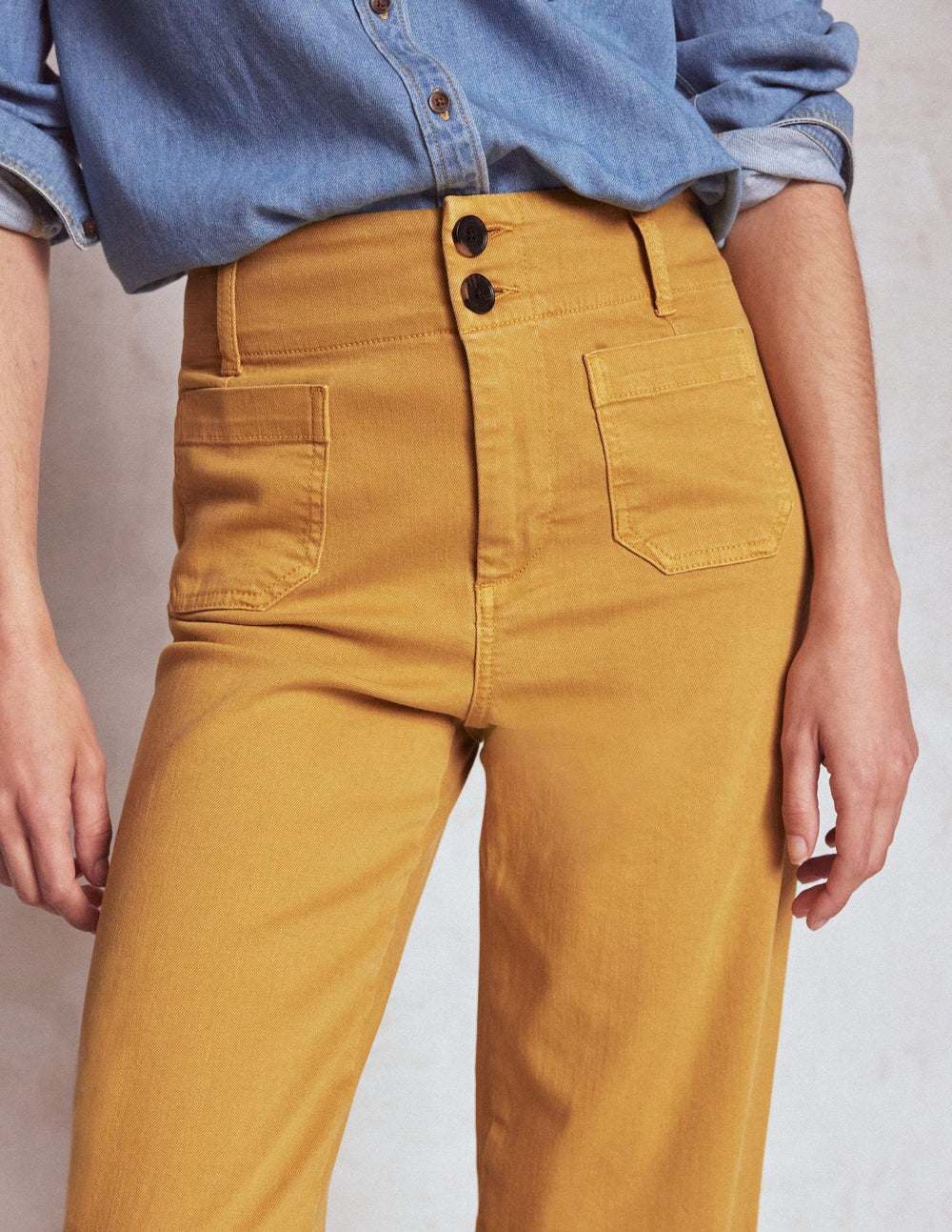 Boden Primrose Patch Pocket Pants - Golden Rye