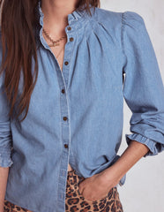 Boden Lorna Denim Top - Light Authentic