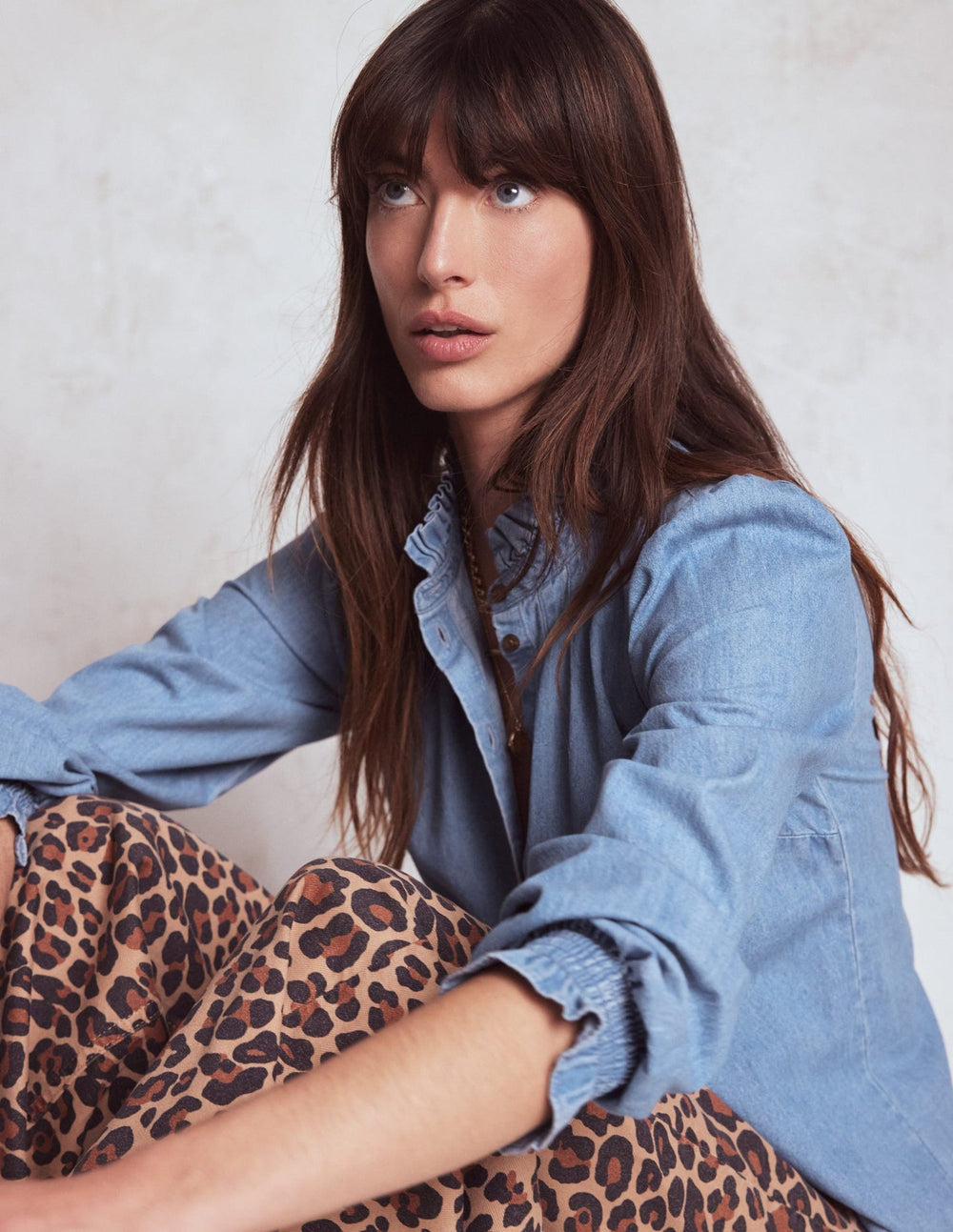 Boden Lorna Denim Top - Light Authentic