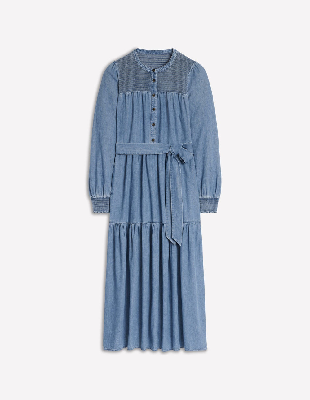 Boden Cecily Denim Midi Dress - Light Vintage Denim