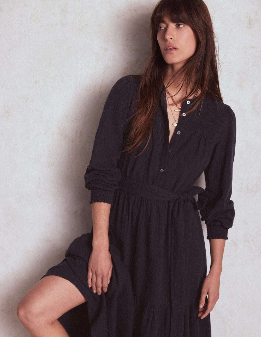 Boden Cecily Double Cloth Midi Dress - Midnight Blue