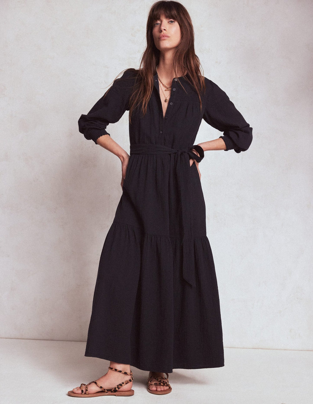 Boden Cecily Double Cloth Midi Dress - Midnight Blue