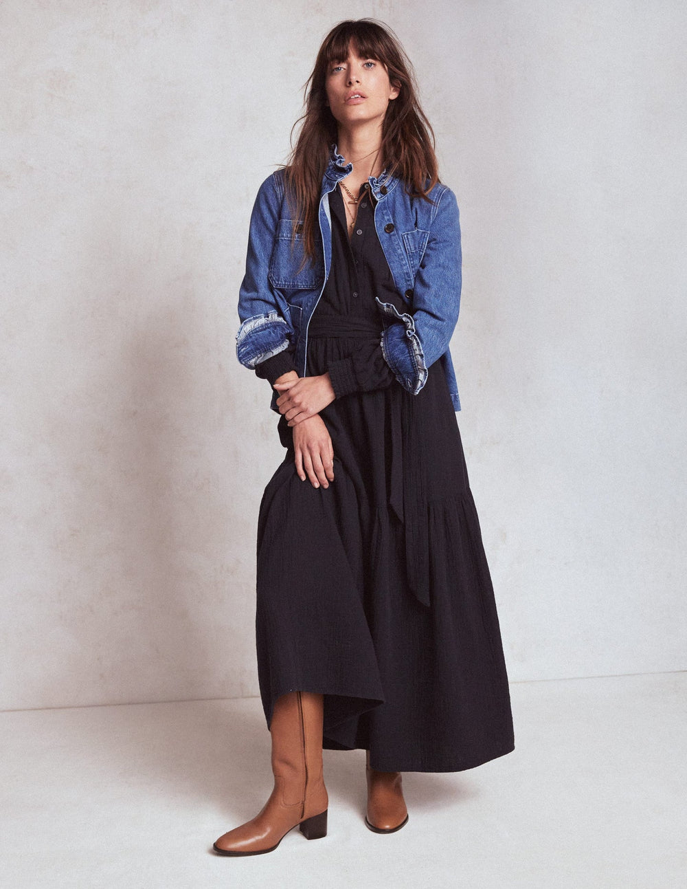 Boden Cecily Double Cloth Midi Dress - Midnight Blue