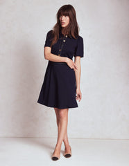 Boden Nicolette Ponte Shirt Dress - Navy