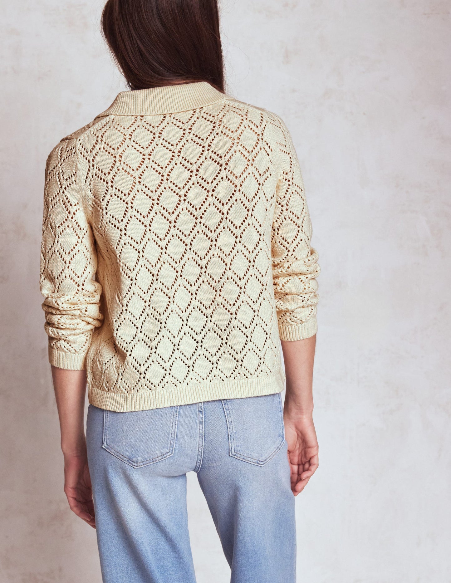 Boden Astrid Knitted Shirt - Warm Ivory