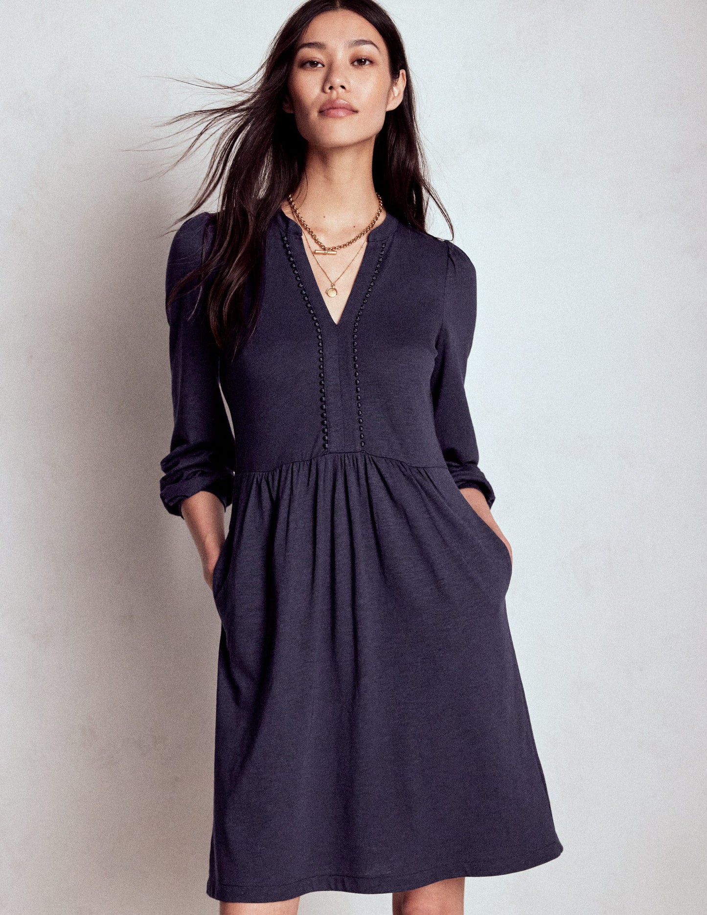 Boden Naomi Relaxed Jersey Dress - Navy