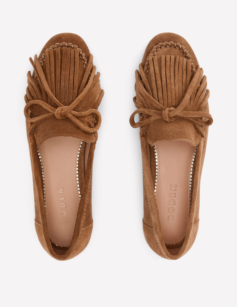 Boden Soft Tassel Deck Shoes - Tan