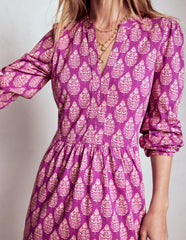 Boden Naomi Relaxed Jersey Dress - Purple, Wildflower Bouquet