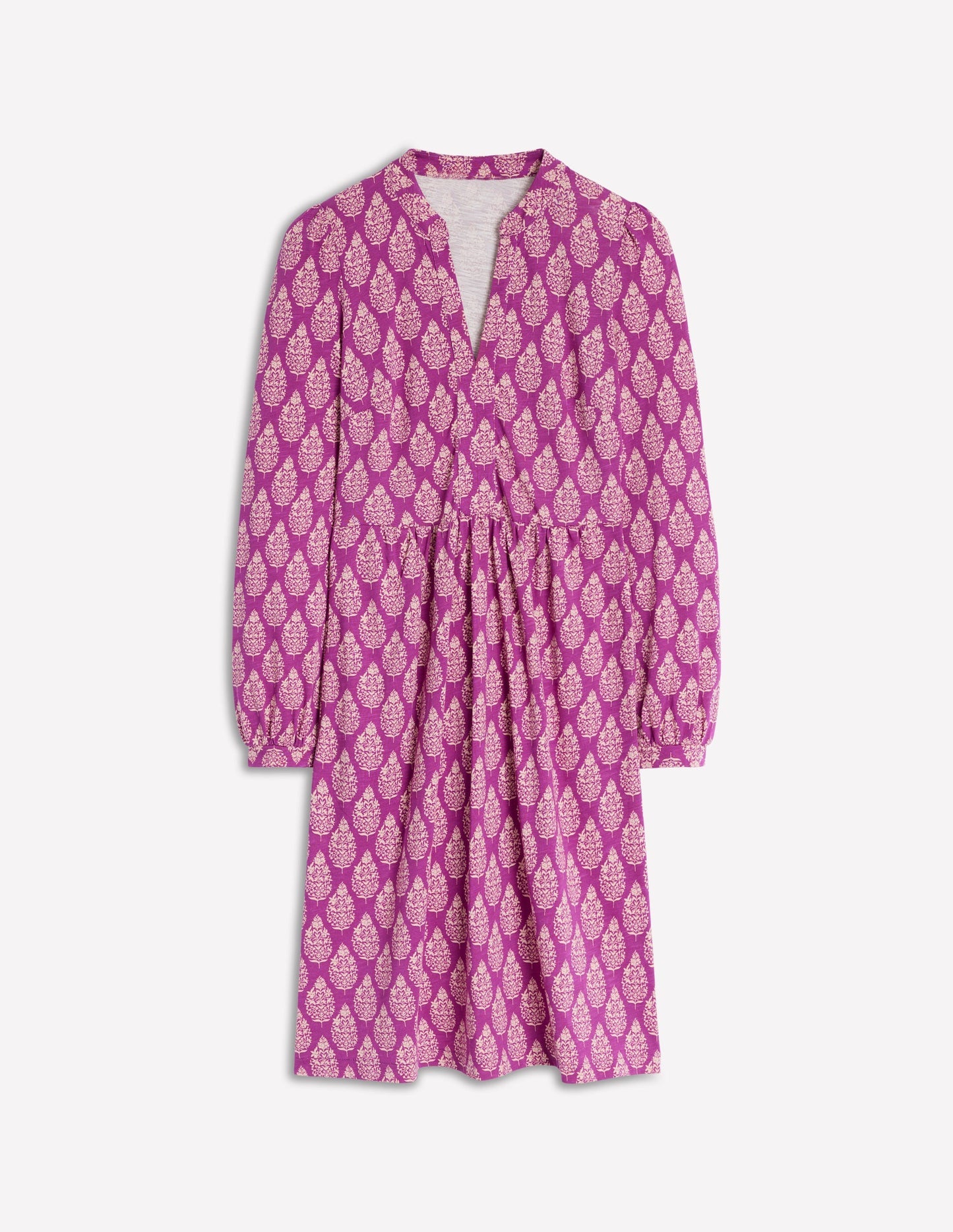 Boden Naomi Relaxed Jersey Dress - Purple, Wildflower Bouquet