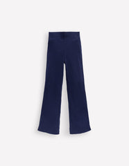 Boden Ribbed Flare Leggings - College Navy