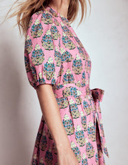 Boden Christabel Cotton Midi Dress - Pink, Wildflower Bouquet