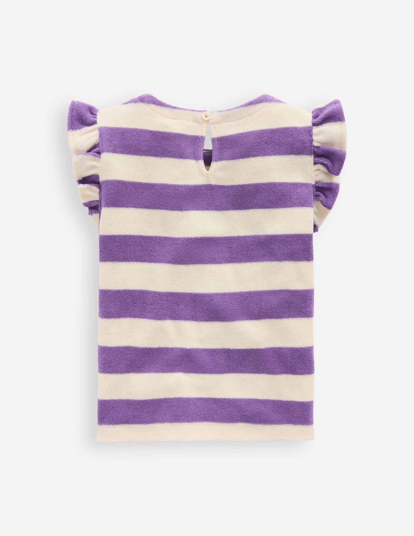 Boden Relaxed Towelling Top - Soft Ivory/Aster Purple