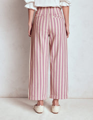 Boden Primrose Patch Pocket Pants - Lilac Tram Stripe