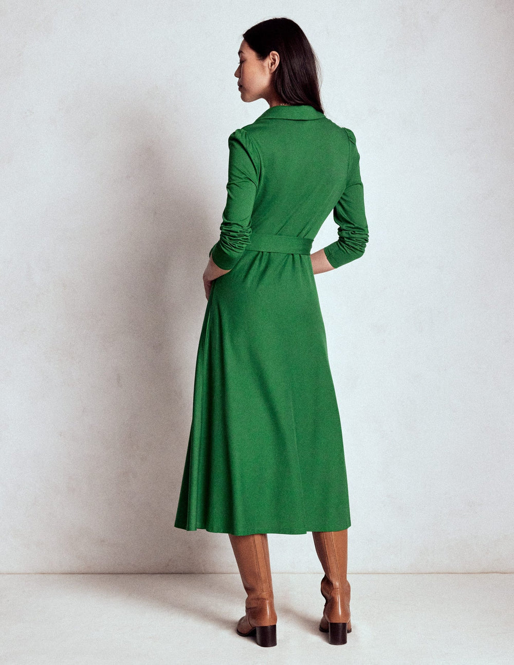 Boden Imogen Collared Jersey Dress - Eden