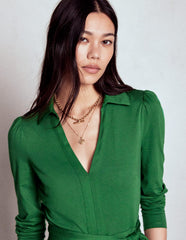 Boden Imogen Collared Jersey Dress - Eden