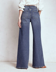 Boden High Rise Clean Wide Jeans - Mid Vintage