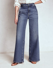 Boden High Rise Clean Wide Jeans - Mid Vintage