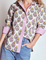 Boden Sienna Cotton Shirt - Multi, Wildflower Bouquet