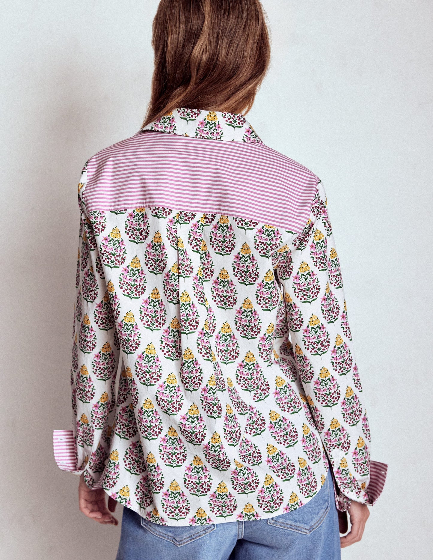 Boden Sienna Cotton Shirt - Multi, Wildflower Bouquet