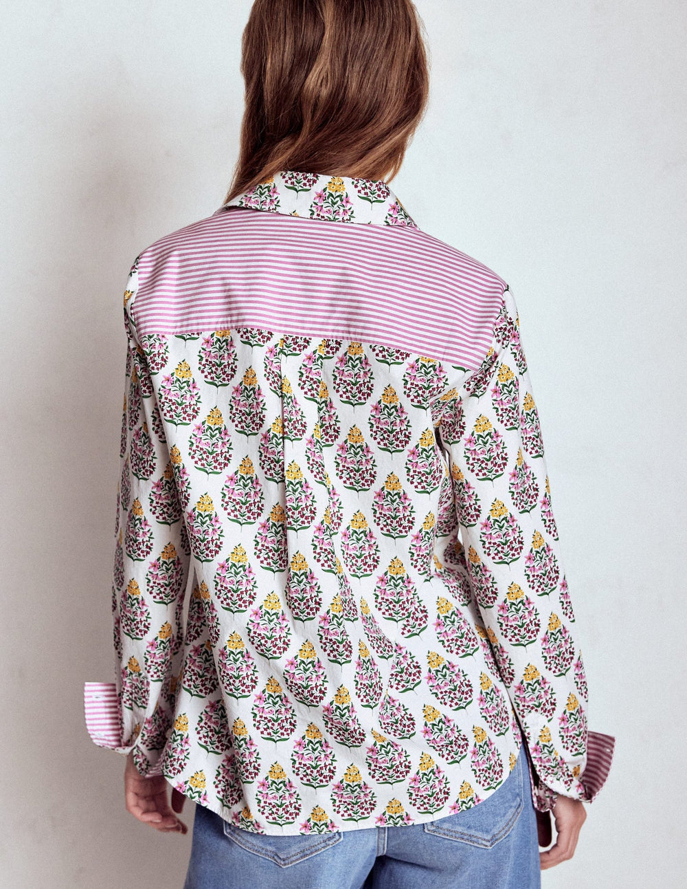 Boden Sienna Cotton Shirt - Multi, Wildflower Bouquet