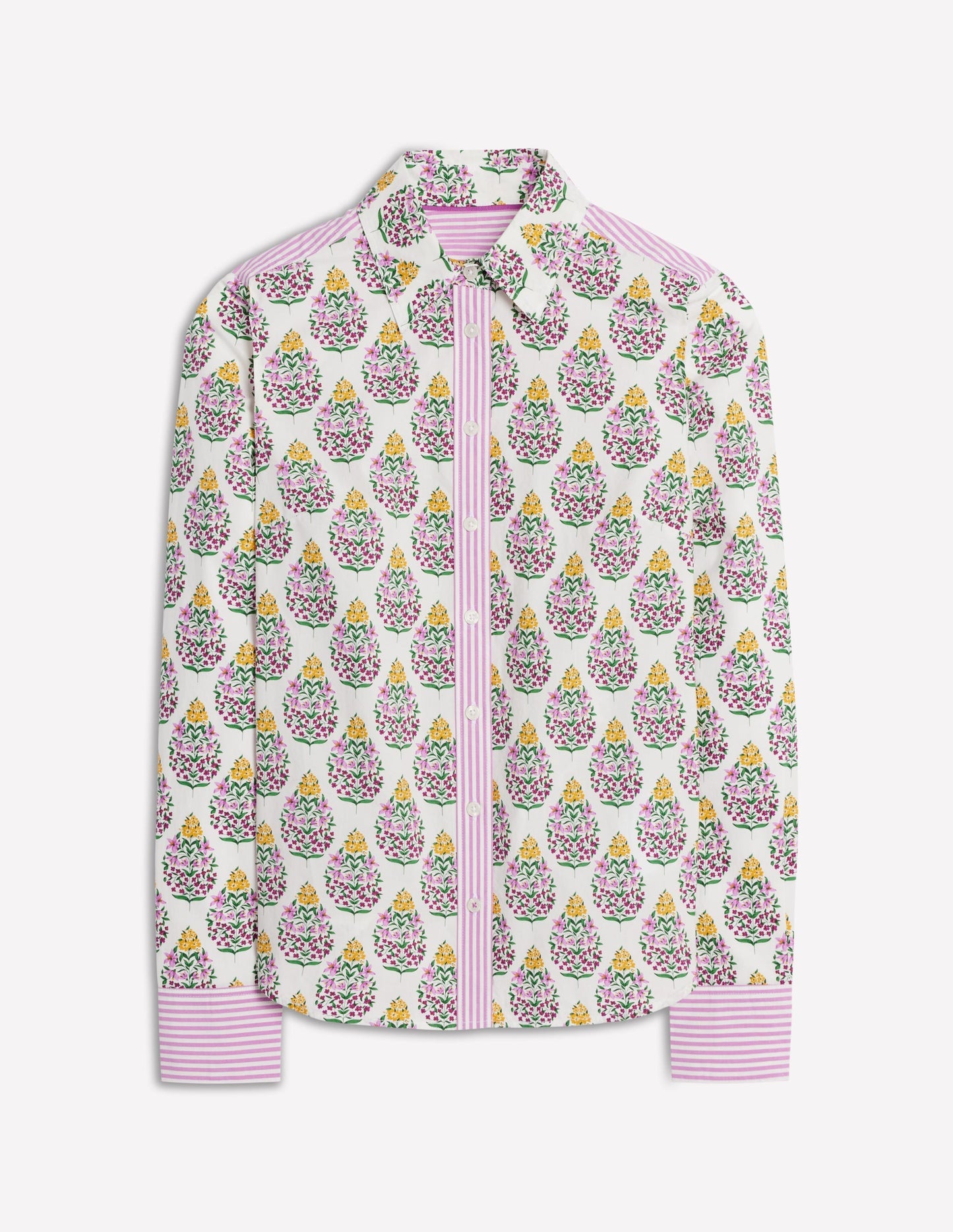 Boden Sienna Cotton Shirt - Multi, Wildflower Bouquet