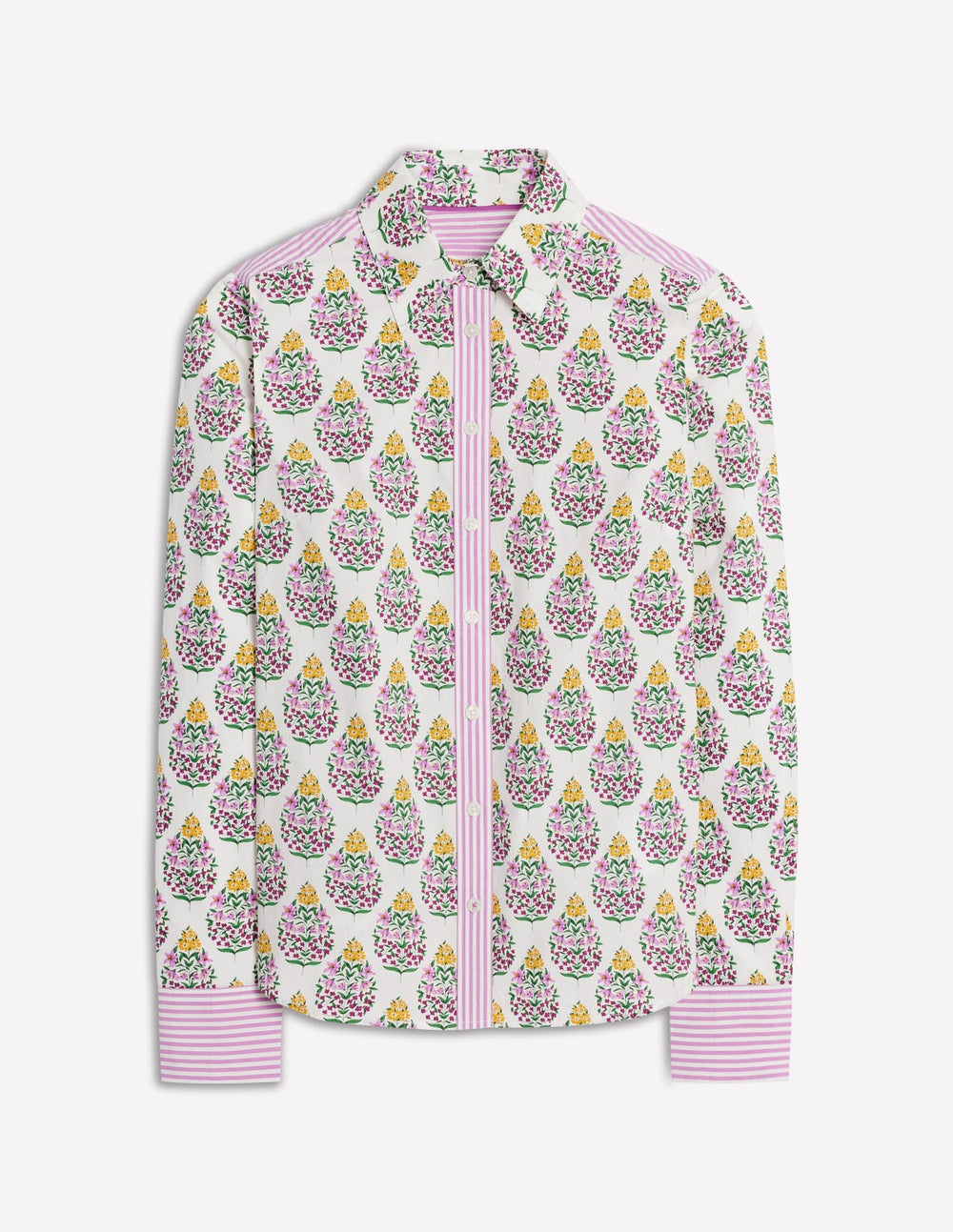 Boden Sienna Cotton Shirt - Multi, Wildflower Bouquet