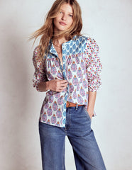 Boden Corrine Cotton Top - Multi, Wildflower Bouquet