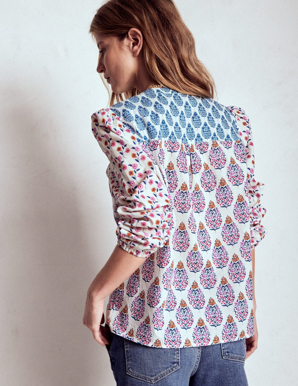 Boden Corrine Cotton Top - Multi, Wildflower Bouquet