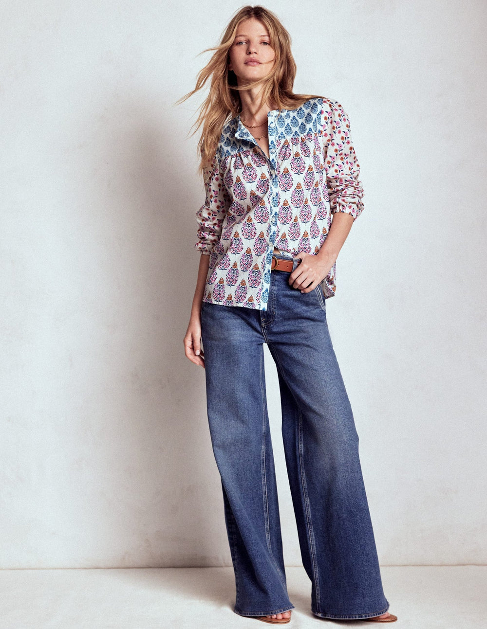 Boden Corrine Cotton Top - Multi, Wildflower Bouquet