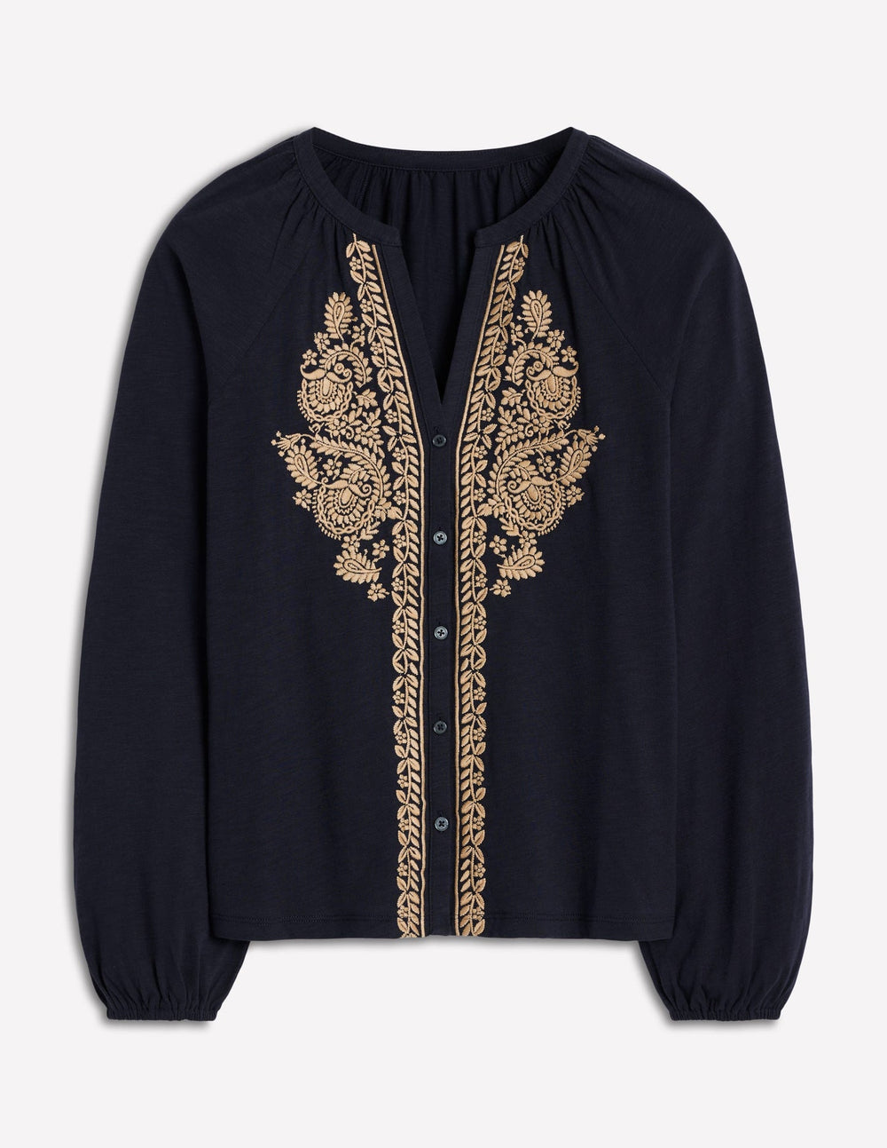 Boden Alma Embroidered Shirt - Navy