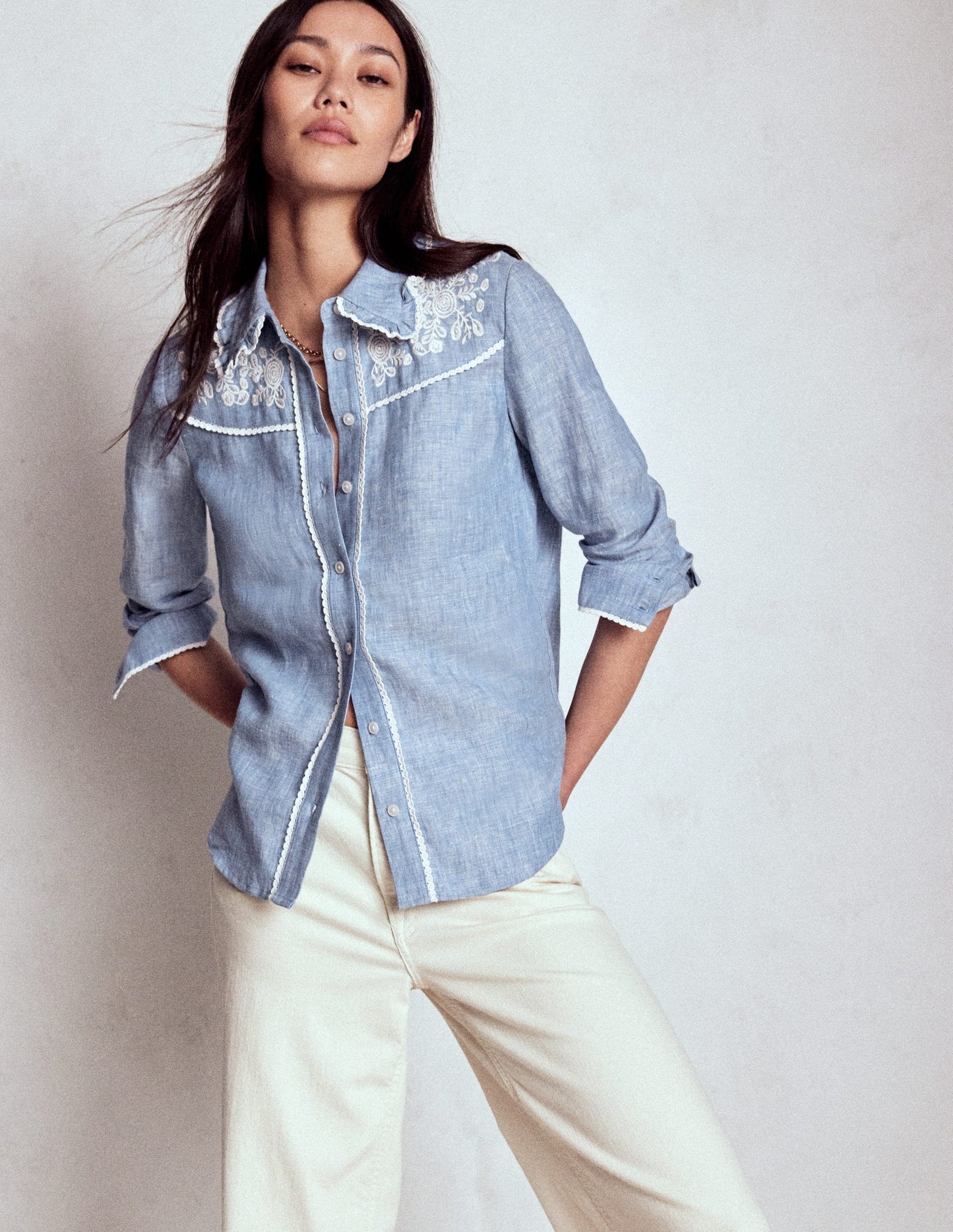 Boden Sienna Western Shirt - Chambray