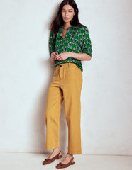 Boden Ria Short Sleeve Top - Emerald, Wildflower Bouquet