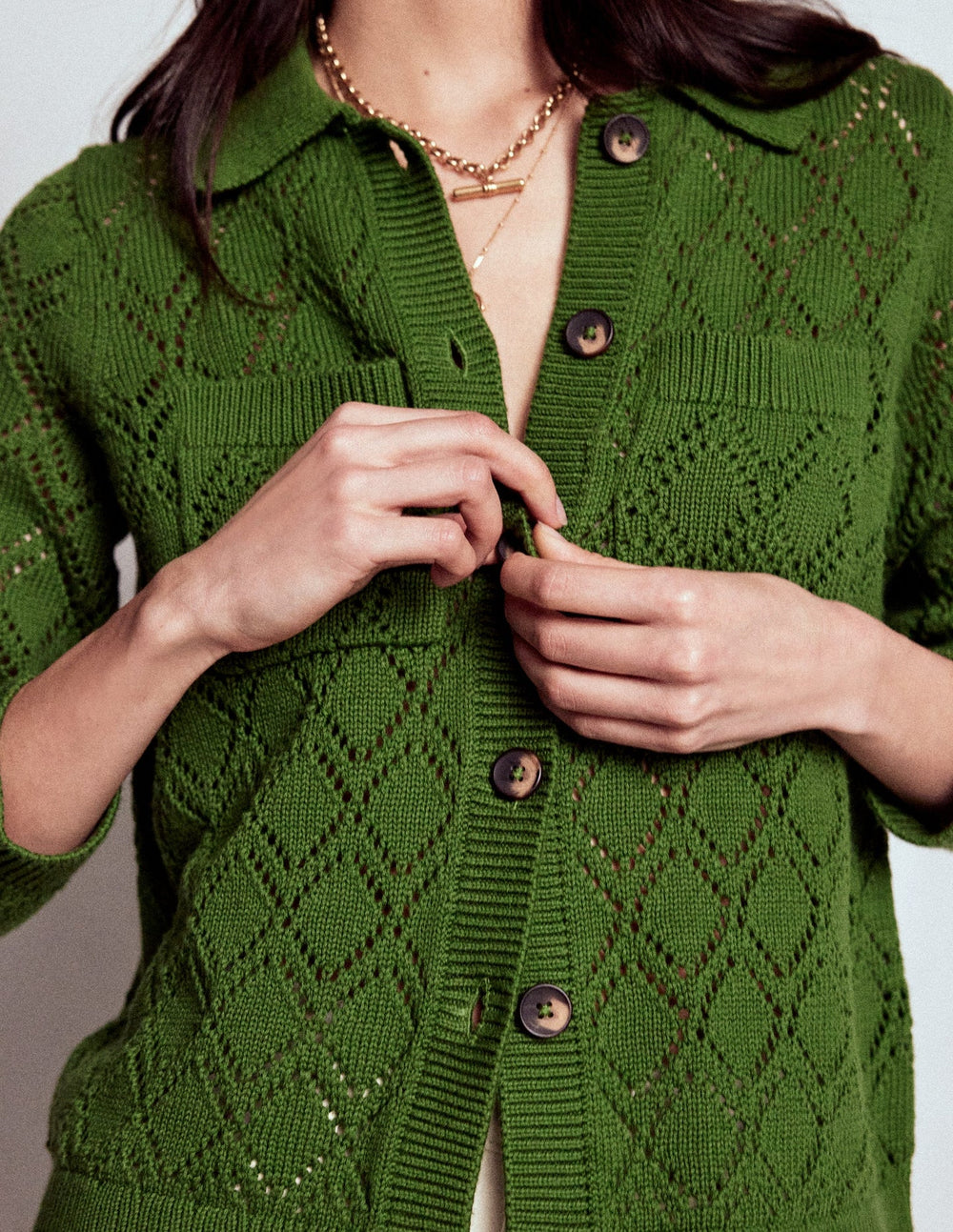 Boden Astrid Knitted Shirt - Promenade Green