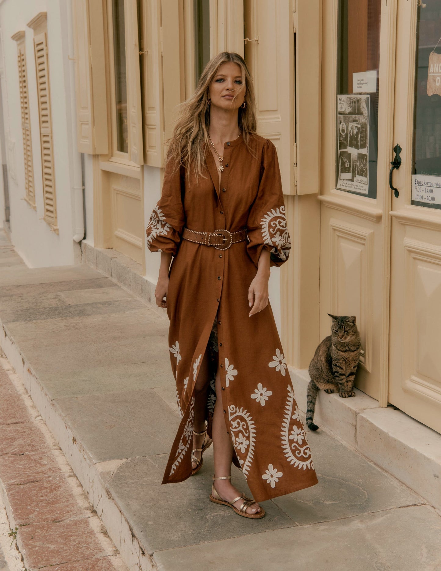 Boden Mae Linen Blend Shirt Dress - Russet