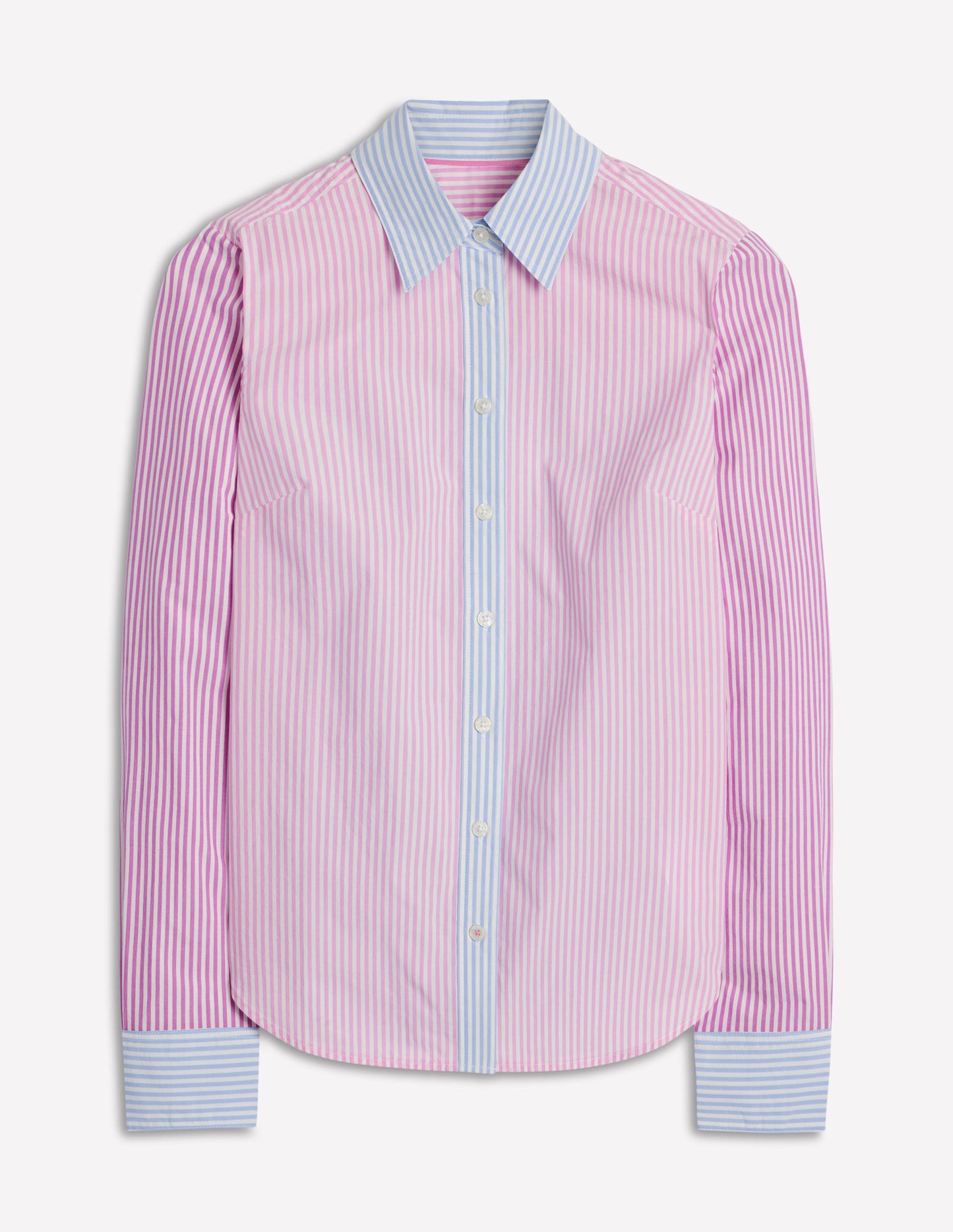 Boden Sienna Cotton Shirt - Hotched, Multi Stripe