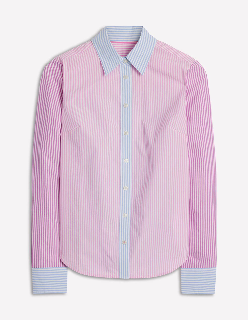 Boden Sienna Cotton Shirt - Hotched, Multi Stripe
