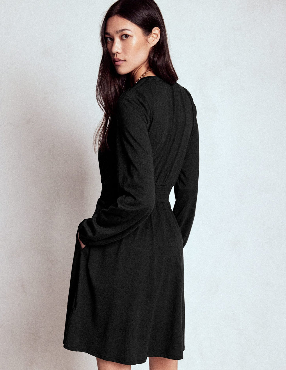Boden Sarah Short Jersey Dress - Black