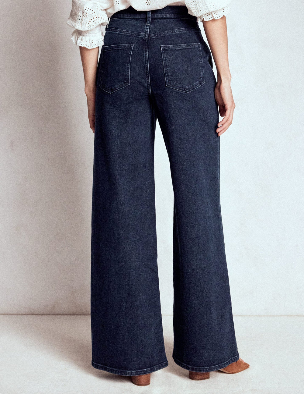 Boden High Rise Clean Wide Jeans - Dark Vintage