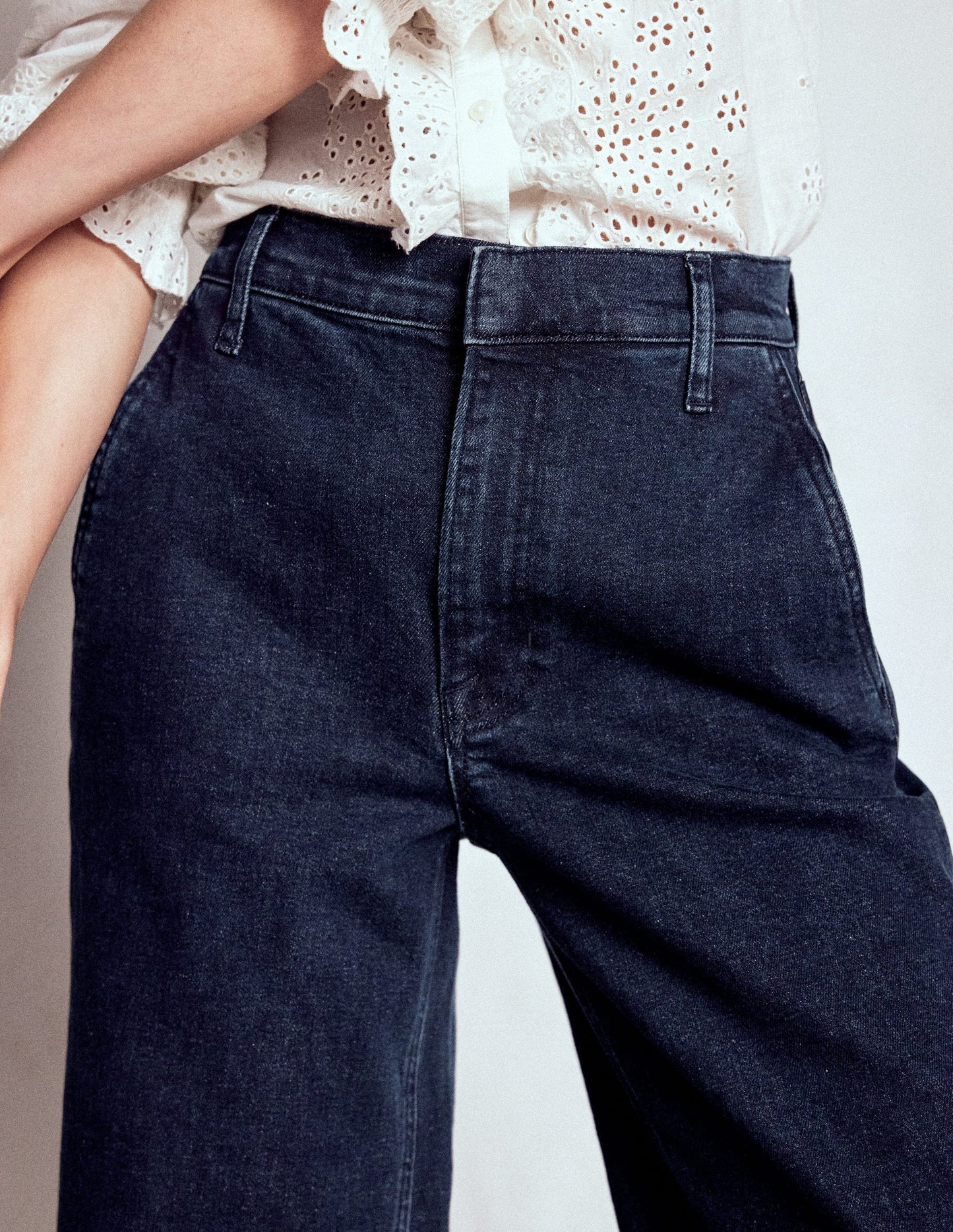 Boden High Rise Clean Wide Jeans - Dark Vintage