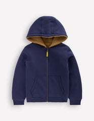 Boden Reversible Borg Hoody - College Navy