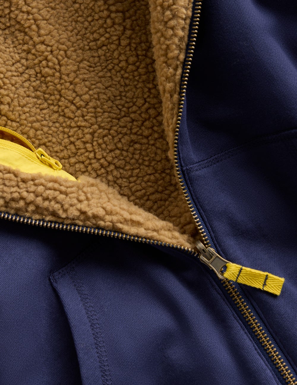 Boden Reversible Borg Hoody - College Navy