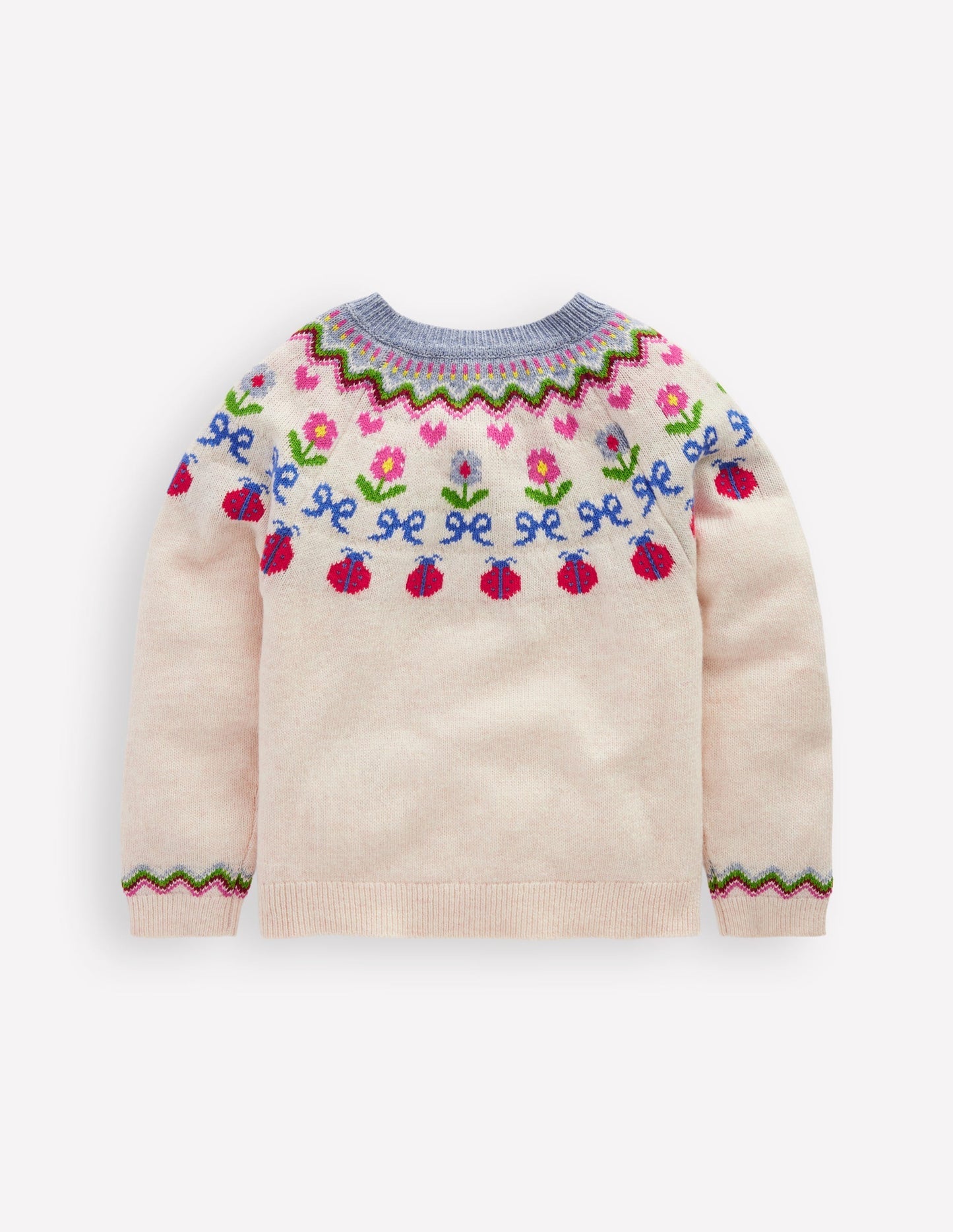 Boden Edie Fair Isle Cardigan - Ecru Marl Flowers