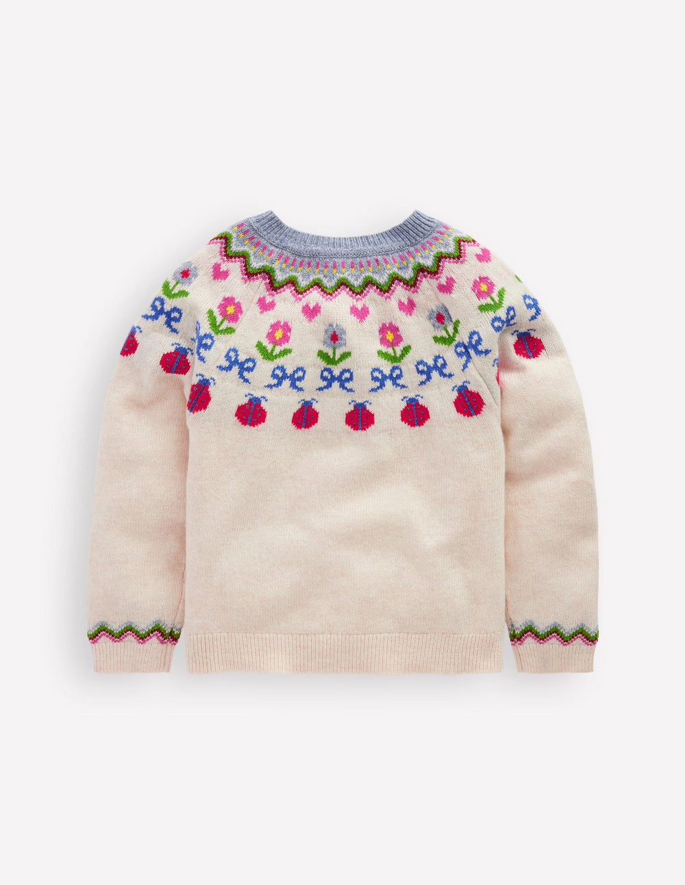 Boden Edie Fair Isle Cardigan - Ecru Marl Flowers