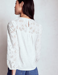 Boden May Broderie Top - White