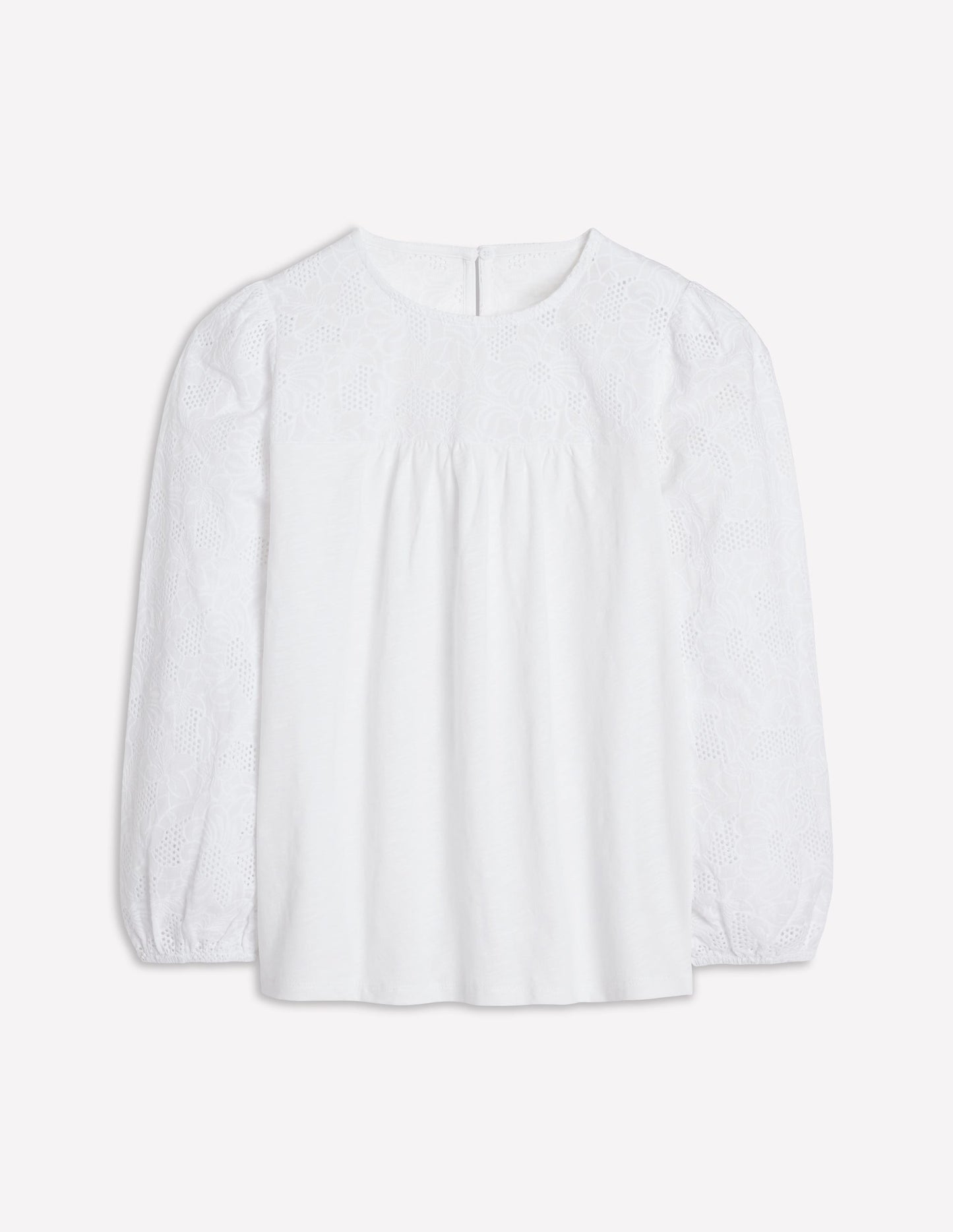 Boden May Broderie Top - White