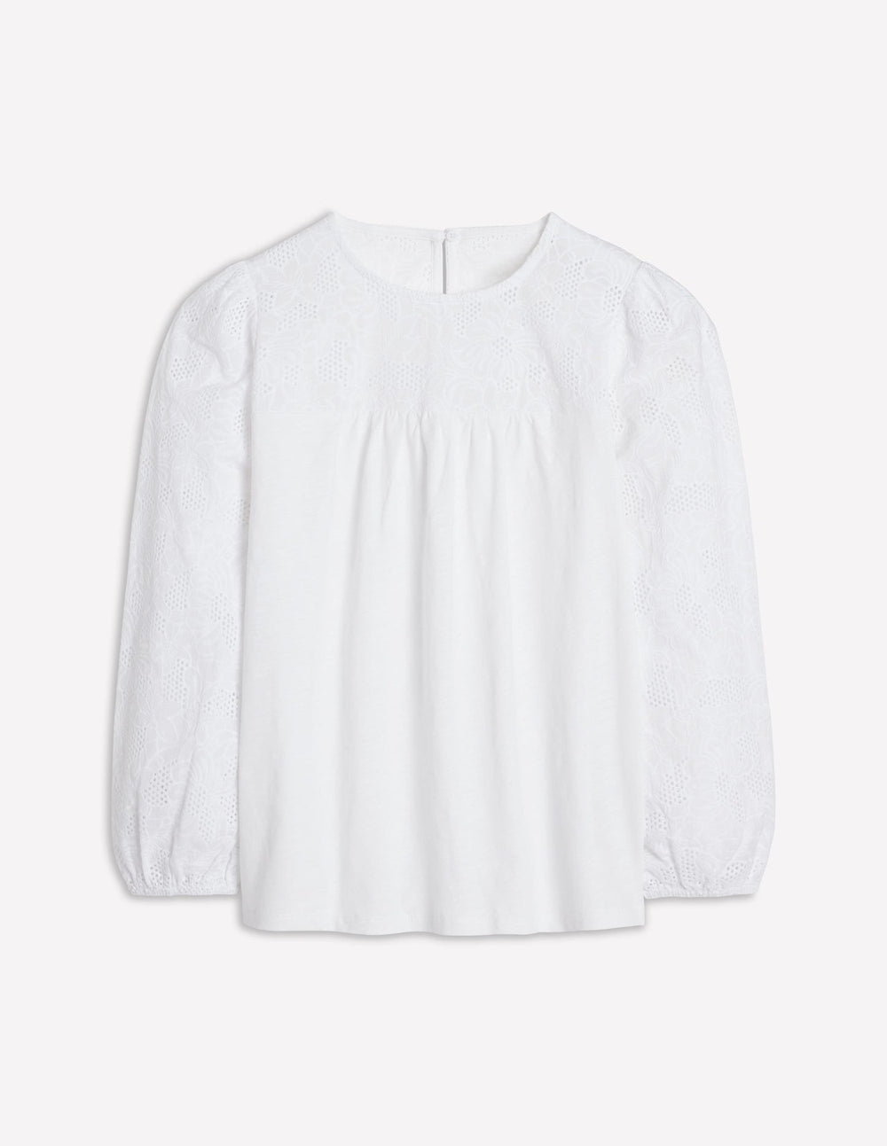 Boden May Broderie Top - White