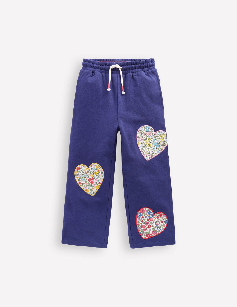 Boden Bobbie Appliqué Joggers - Starboard Blue Hearts