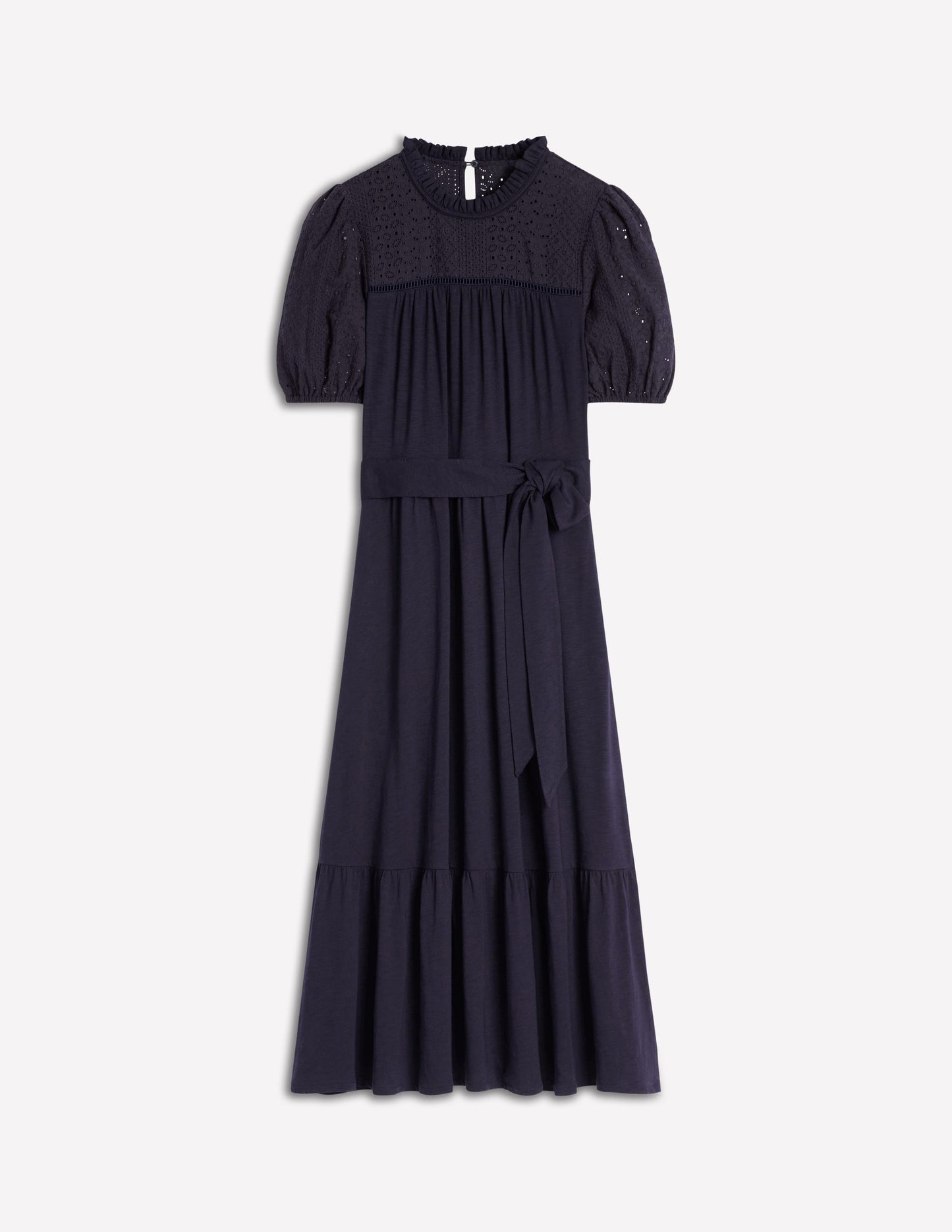 Boden Lorelei Broderie Jersey Dress - Navy